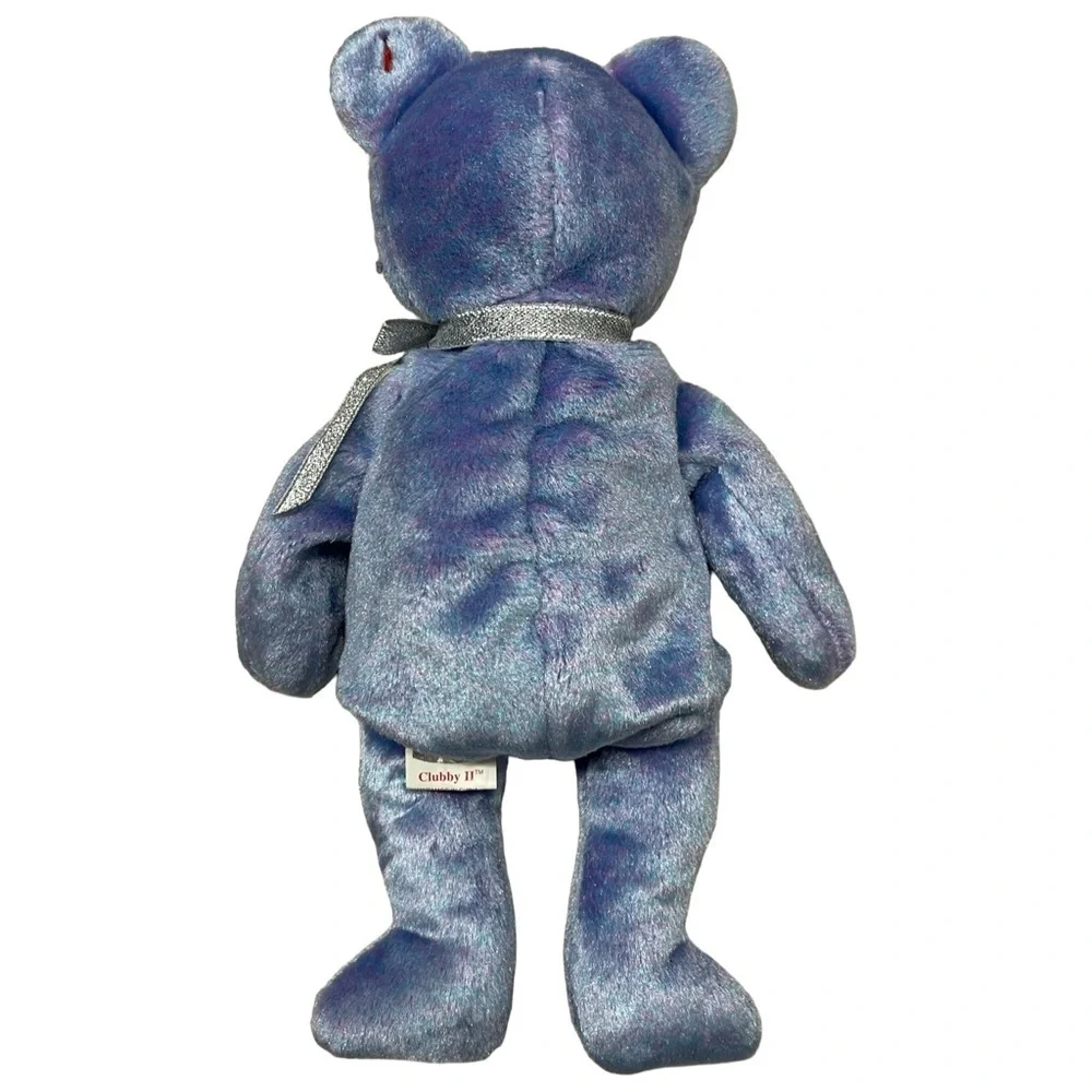 Clubby 11 1999 Ty Beanie Babies Blue Teddy Bear Plush Toy!